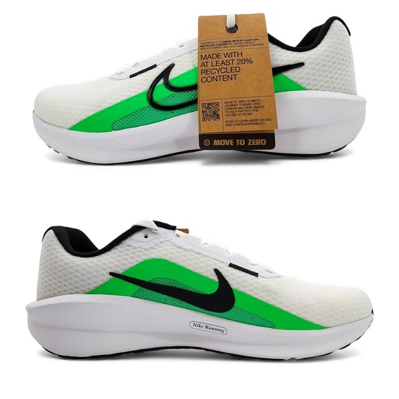 Nike Other - Nike Downshifter 13 Running Shoes Mens 10.5 White Green Shock Sneaker NEW in Box